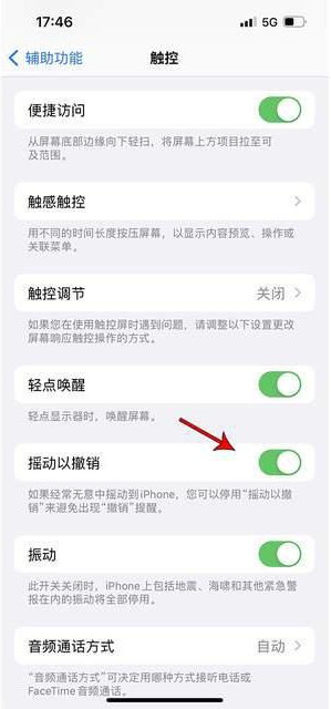 揭阳苹果手机维修分享iPhone手机如何设置摇一摇删除文字 